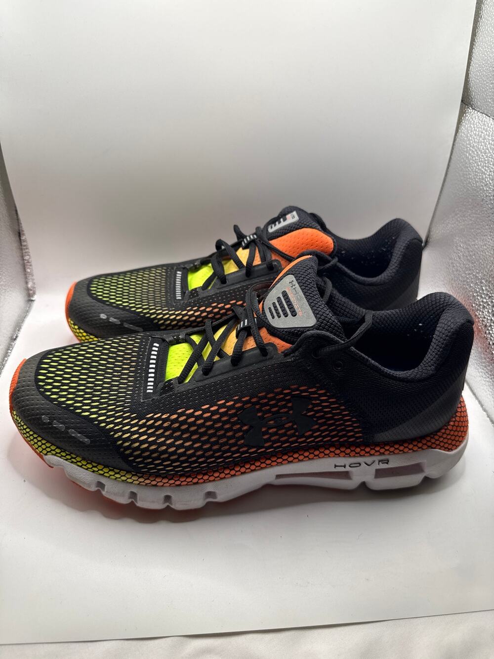 Under Armour HOVR Infinite Men’s Size 12 Black Orange Running Shoes 3021395-001